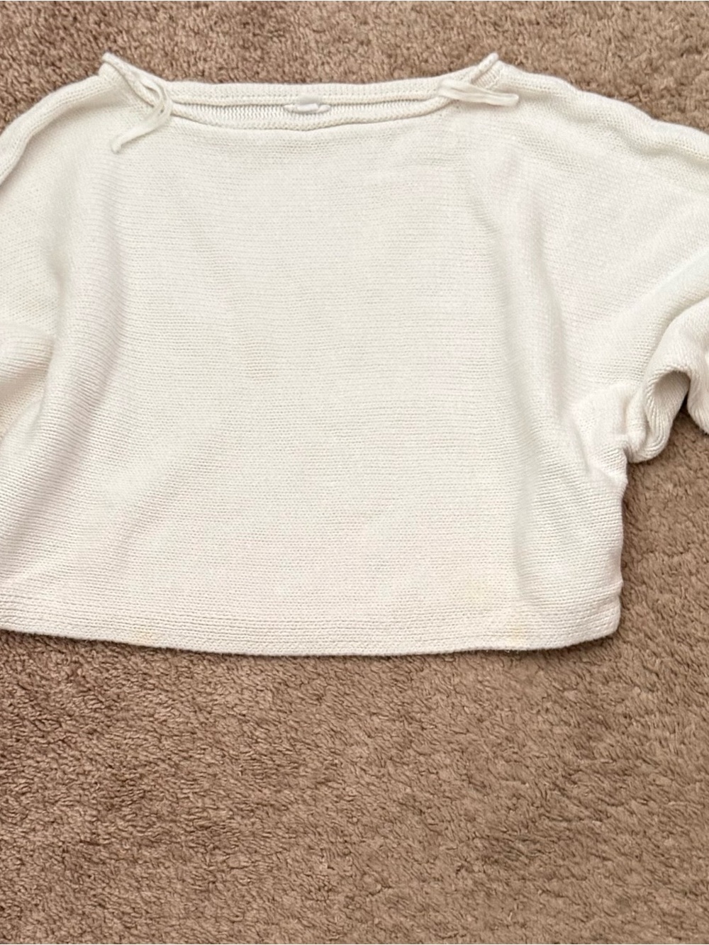 Garage XS Cream Cropped Knit Top